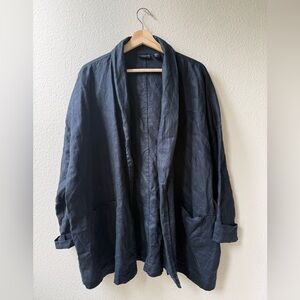 100% linen Adrienne Vittadini Charcoal Lightweight Jacket